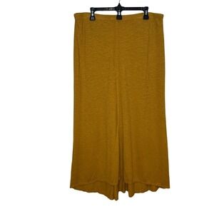 Eileen Fisher Maxi Skirt Mustard Yellow Hemp Organic Cotton Hi Lo Hem Size Large